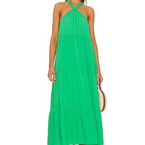 Elegant Green Halter Maxi Dress